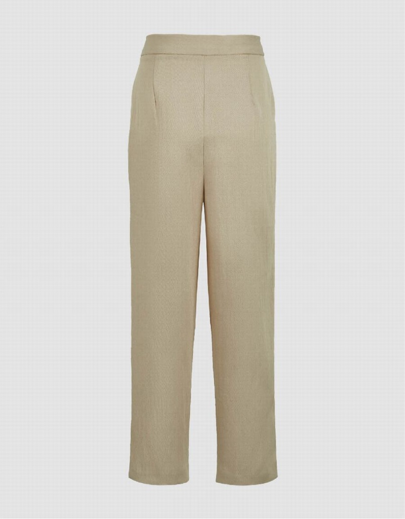 Urban Revivo Cropped Carrot Fit Women's Pants Khaki | XOU4957LG