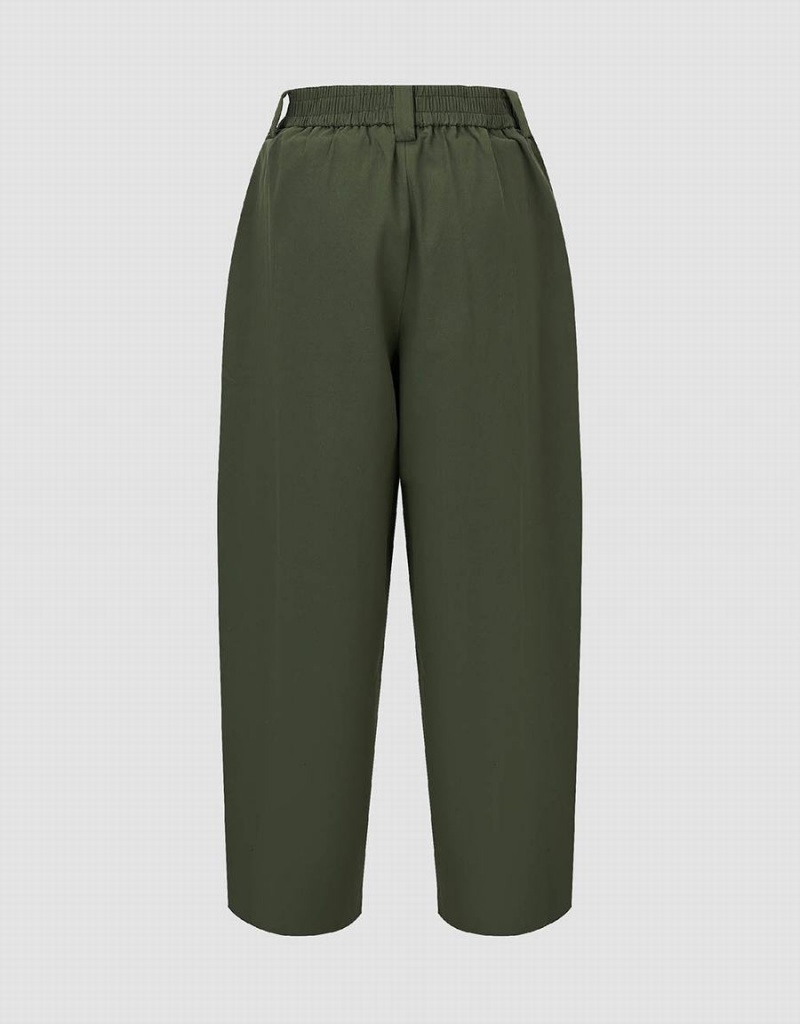 Urban Revivo Cropped Carrot Fit Women's Pants Green | UKF9096RI