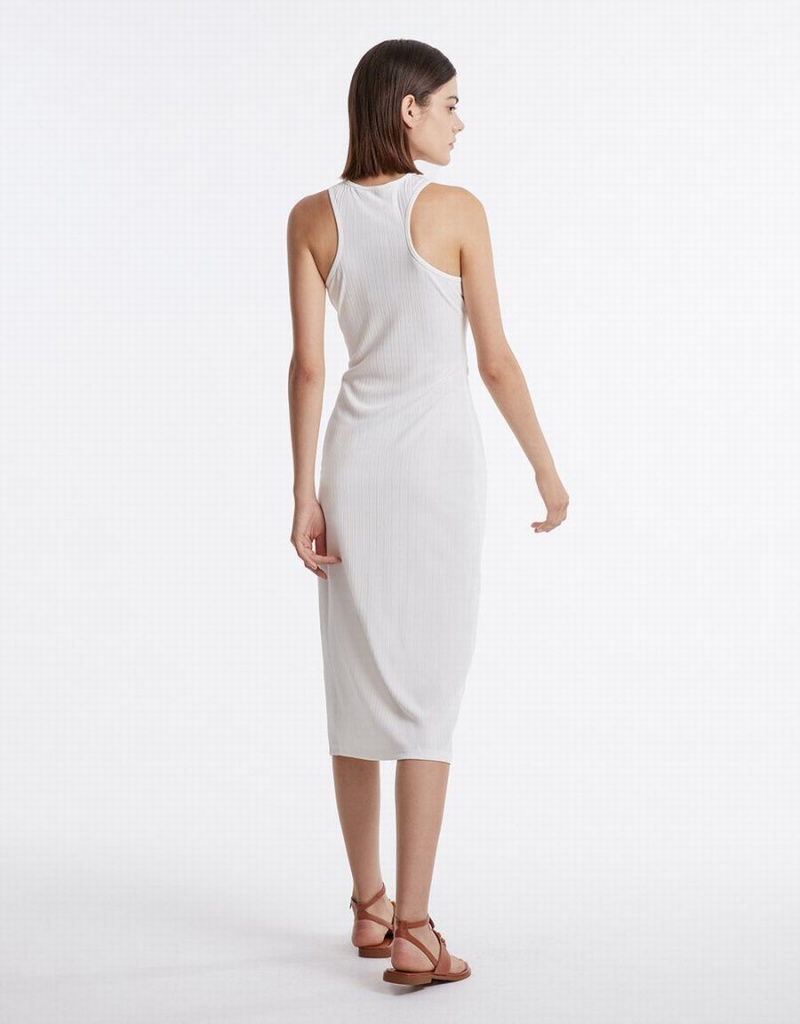 Urban Revivo Cut Out Knit Women's Dress White | UPY7680HE