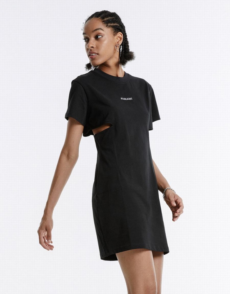 Urban Revivo Cut Out Letter Mini Women's Dress Black | KDT1831BN