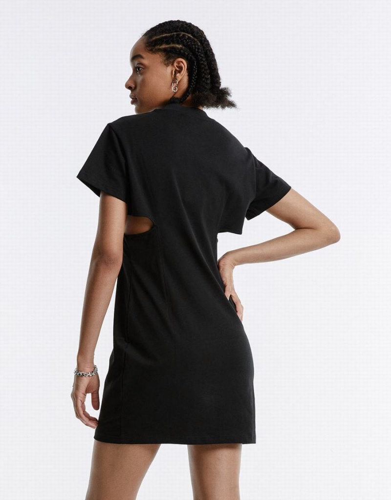 Urban Revivo Cut Out Letter Mini Women's Dress Black | KDT1831BN