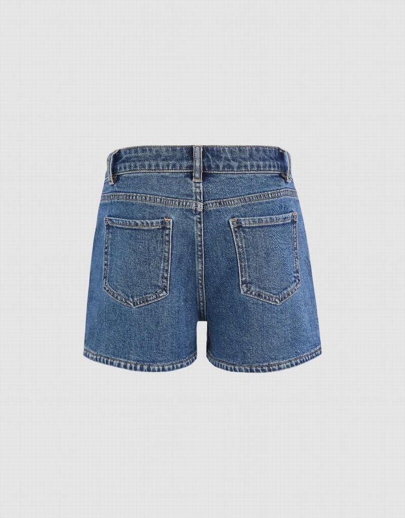 Urban Revivo Denim Women's Shorts Blue | SNK2062WW