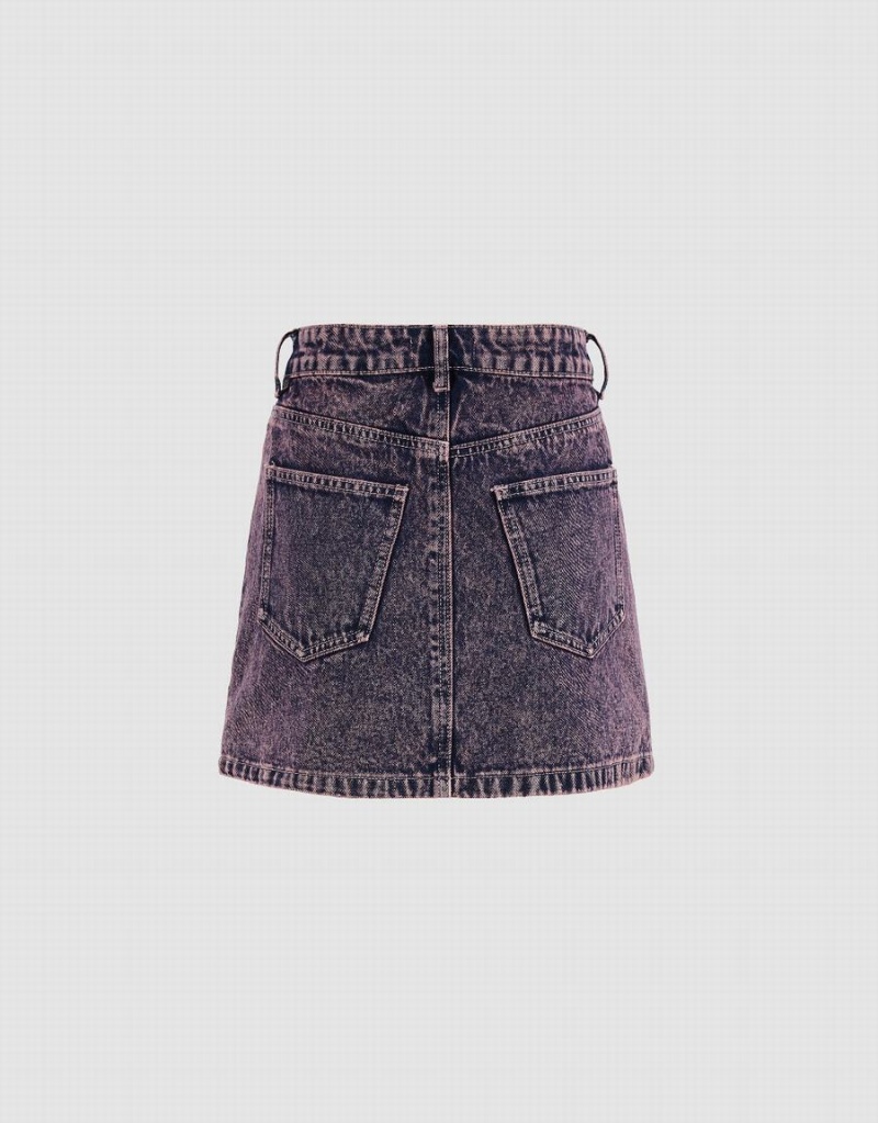 Urban Revivo Distressed Mini Straight Denim Women's Skirts Blue | CCT5928CP