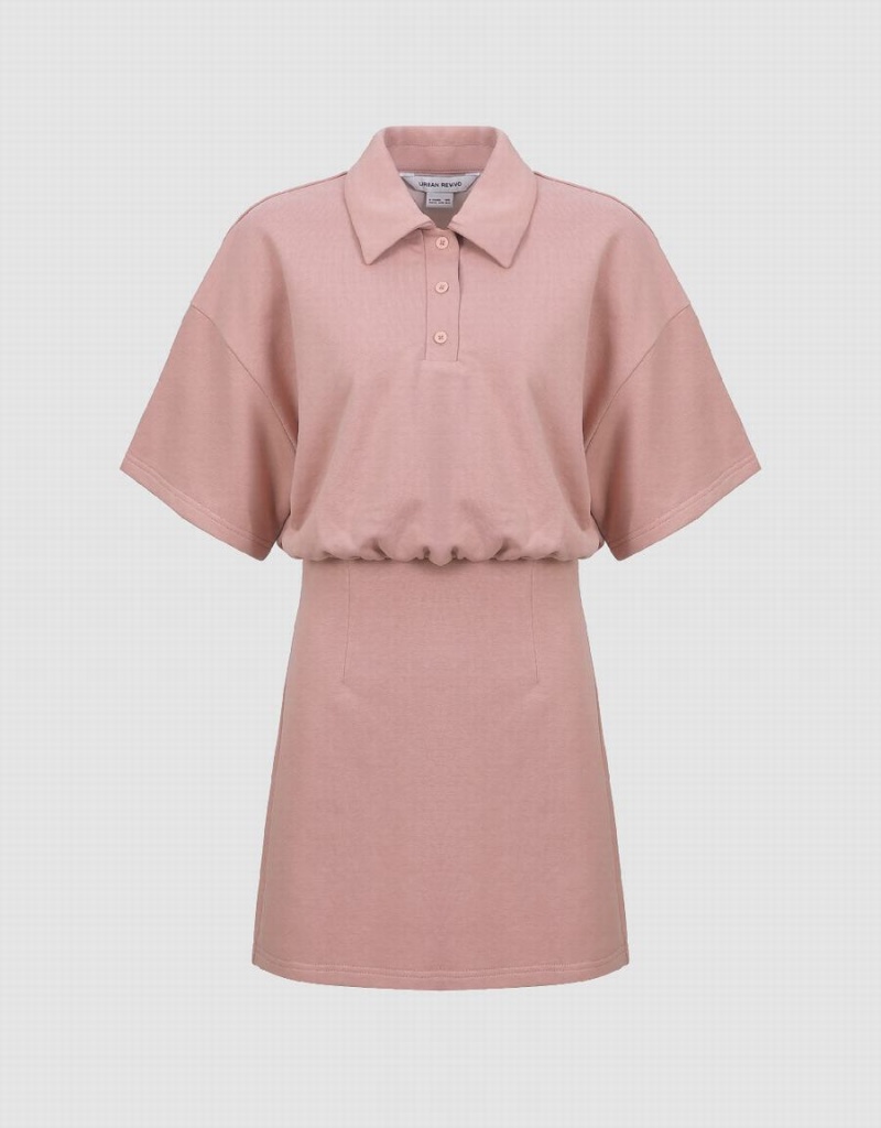 Urban Revivo Dolman Sleeve Straight Women's Dress Pink | XXK6481ZY