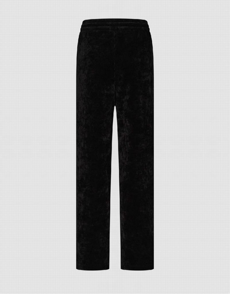 Urban Revivo Drawstring Waist Knitted Straight Women's Pants Black | AEX3186GA