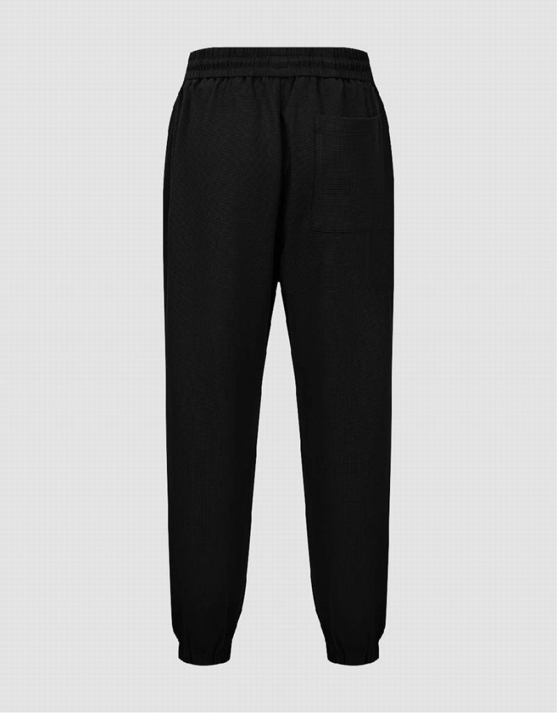 Urban Revivo Elastic Waist Knitted Jogger Men's Pants Black | WYZ4232IB