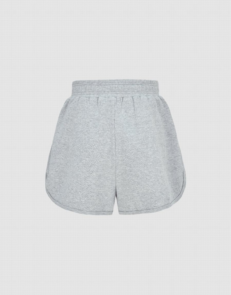 Urban Revivo Elastic Waist Women's Shorts Grey | GQP9053WX