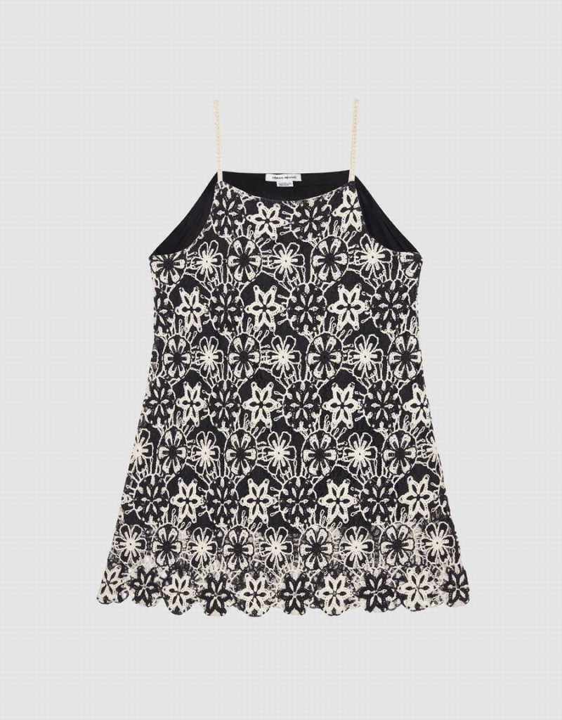 Urban Revivo Floral Knit Cami Women's Dress Grey | MML2244DG