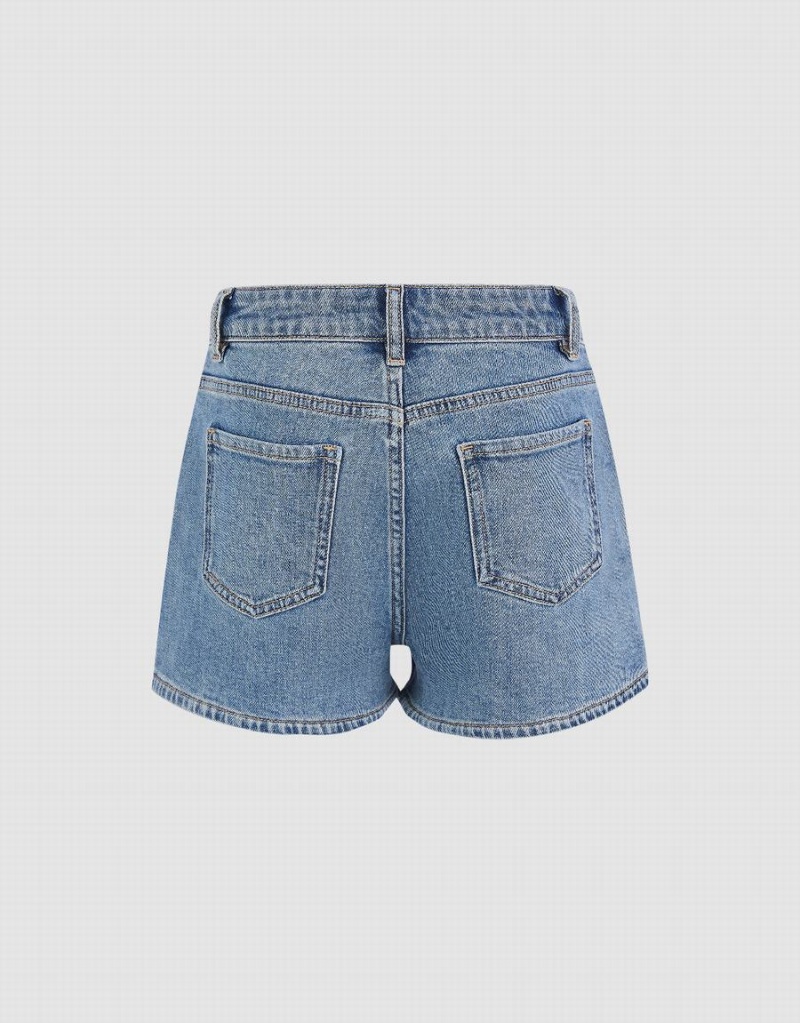 Urban Revivo Glamor Denim Women's Shorts Blue | NAX313EJ