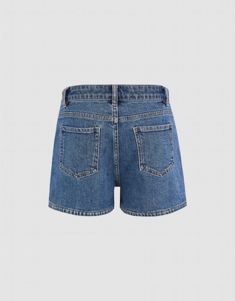 Urban Revivo Glamor Denim Women's Shorts Blue | OSH7732CD