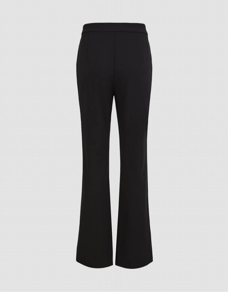 Urban Revivo Knitted Flare Women's Pants Black | PWD3582DQ