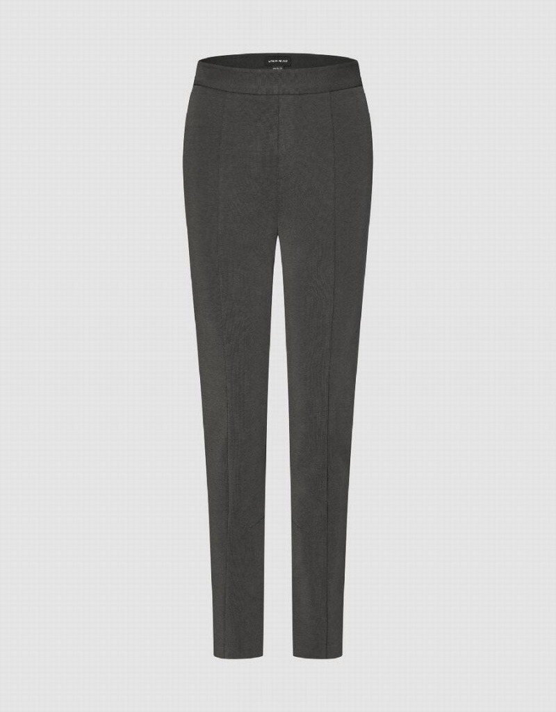 Urban Revivo Knitted Straight Women\'s Pants Dark Grey | MBK3589SO