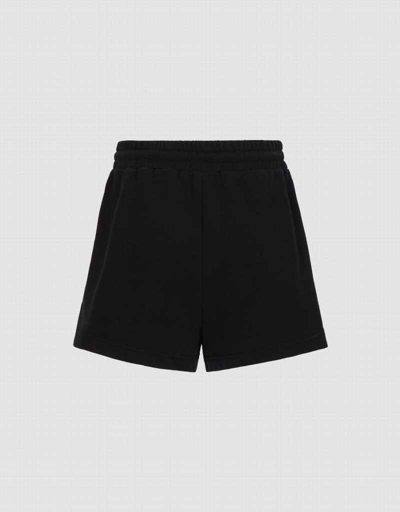 Urban Revivo Knitted Straight Women's Shorts Black | PXK2914OD