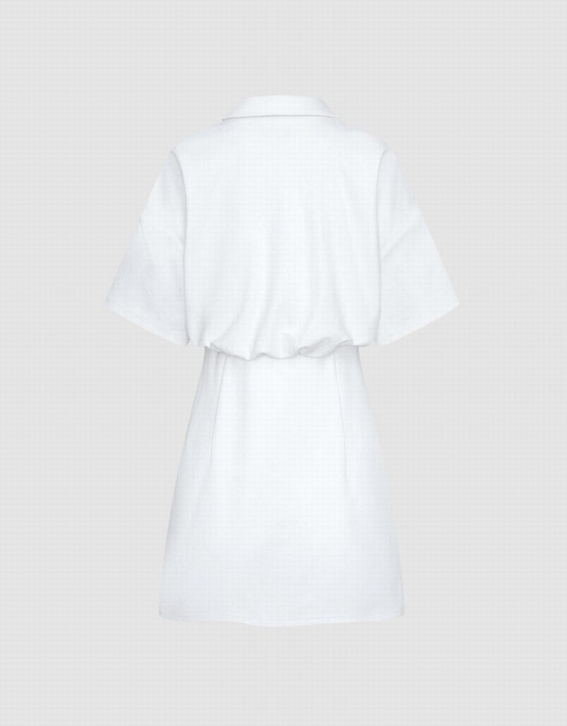 Urban Revivo Letter Detail Women's Dress White | EJJ2225SF