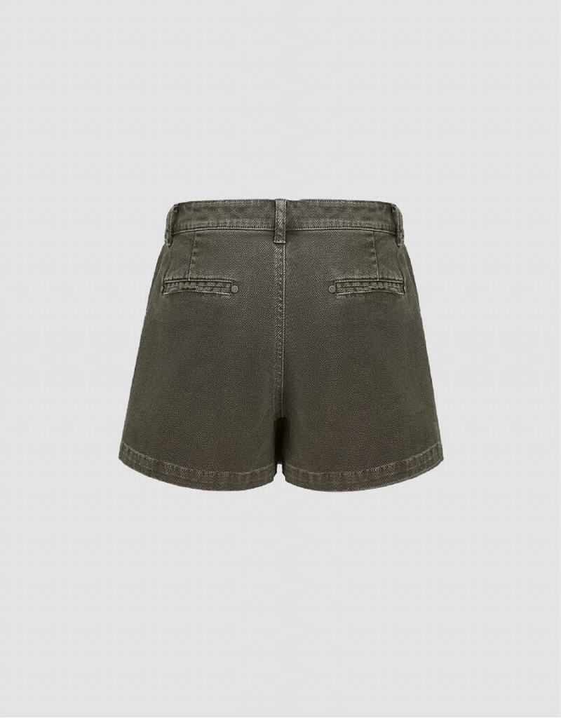 Urban Revivo Loose Denim Women's Shorts Green | ABB2276QI