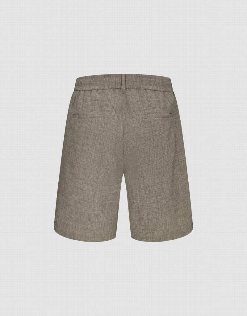 Urban Revivo Loose Men's Shorts Khaki | PWV4627YT