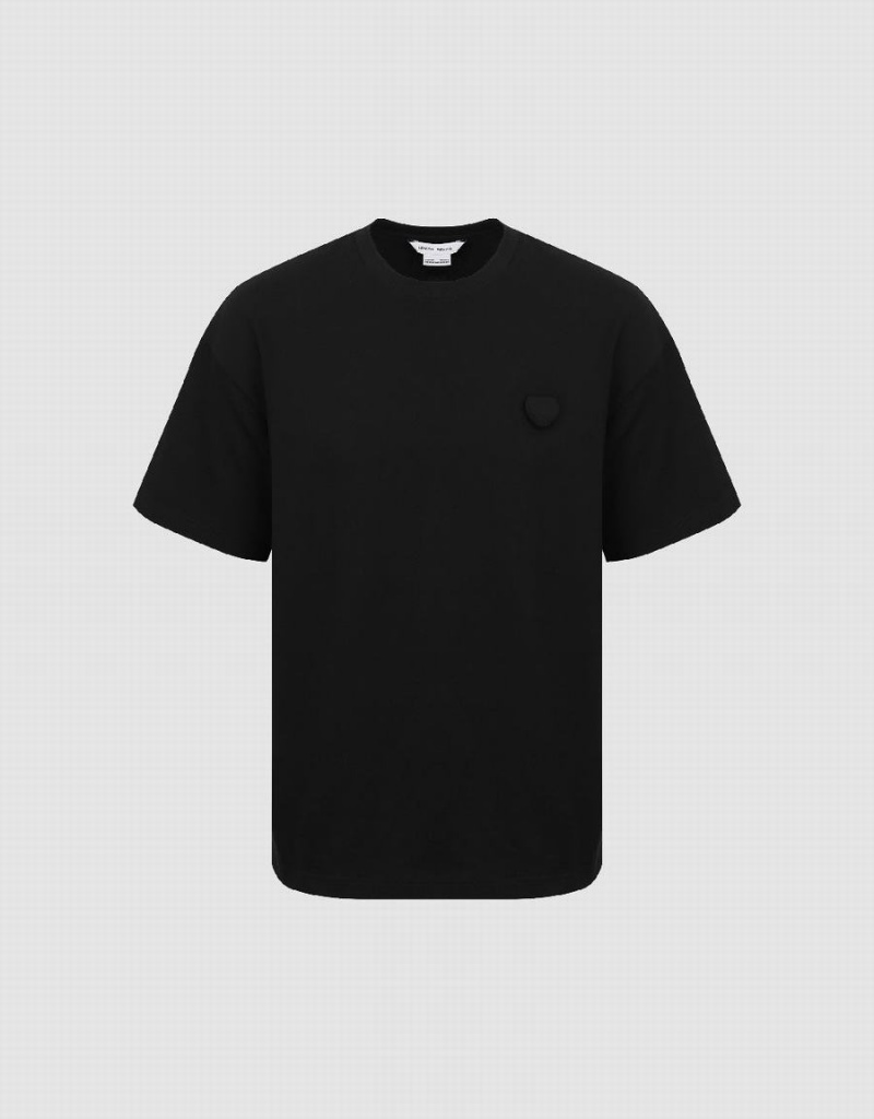 Urban Revivo Loose Men's T Shirts Black | FRM9649XO