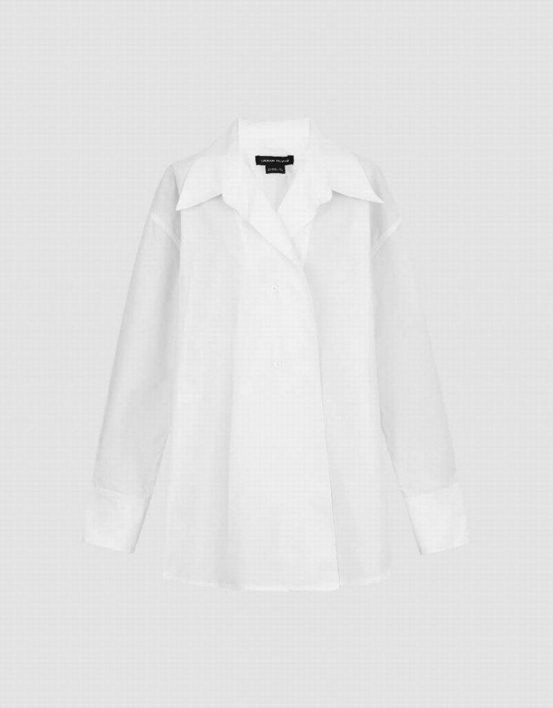 Urban Revivo Loose Sraight Women's Shirts White | XIG9724SQ