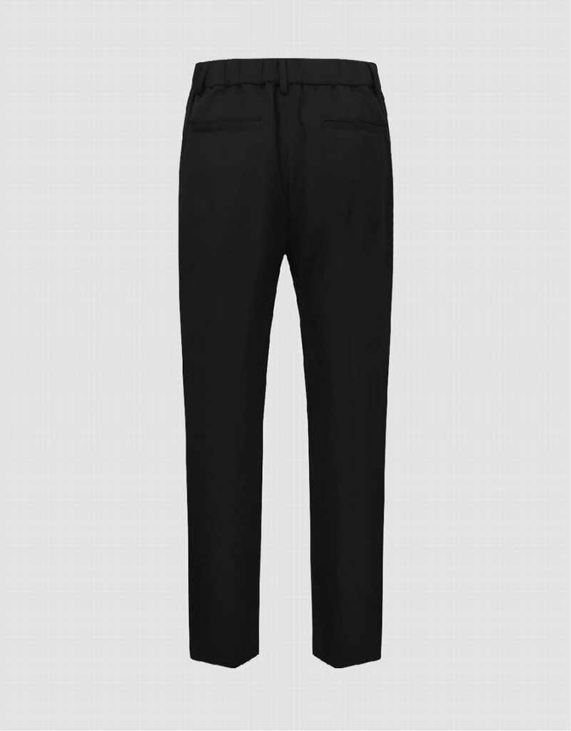 Urban Revivo Loose Straight Men's Pants Black | SEN9638BW