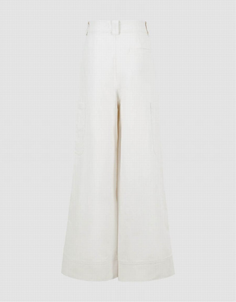 Urban Revivo Loose Straight Women's Pants White | VZQ6569FH