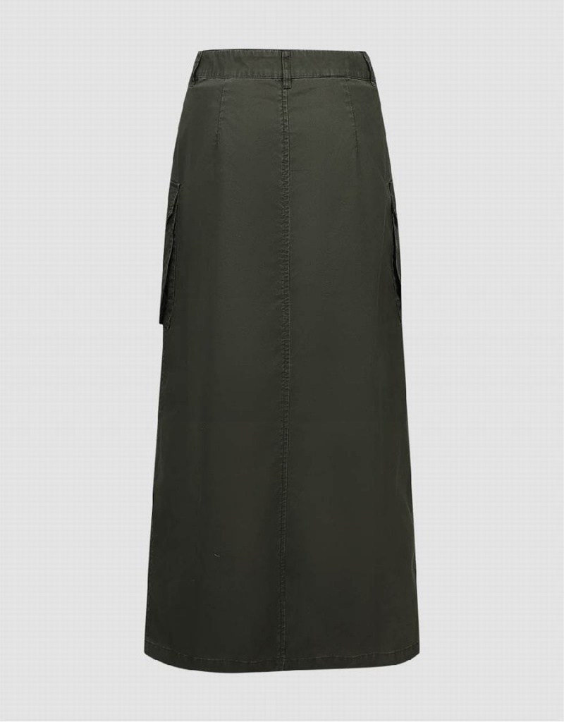 Urban Revivo Maxi A-Line With Belt Women's Skirts Green | ZWR423NB