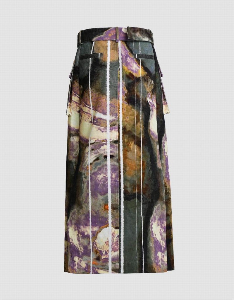 Urban Revivo Maxi Printed Straight Women's Skirts Multicolor | NKS155IA