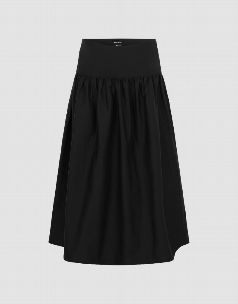 Urban Revivo Midi A-Line Women\'s Skirts Black | MLM5277JI