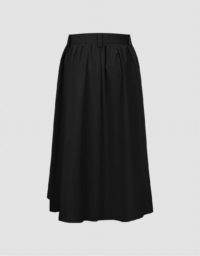 Urban Revivo Midi A-Line Women's Skirts Black | XPS4653YF