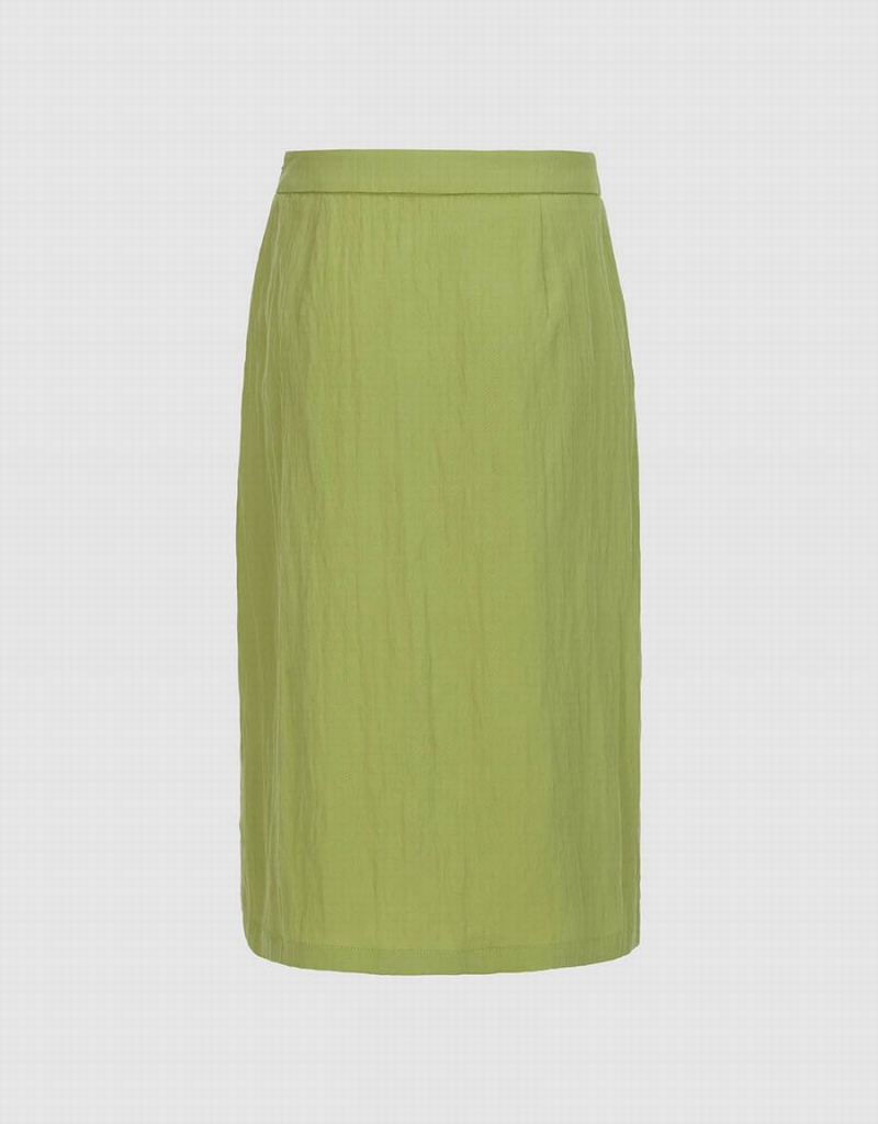 Urban Revivo Midi A-Line Women's Skirts Green | GPM152FE