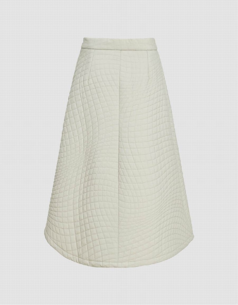 Urban Revivo Midi A-Line Women's Skirts White | YIY975CM