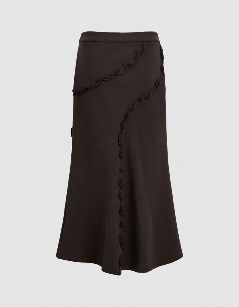 Urban Revivo Midi Fishtail Women's Skirts Brown | ONM886KT