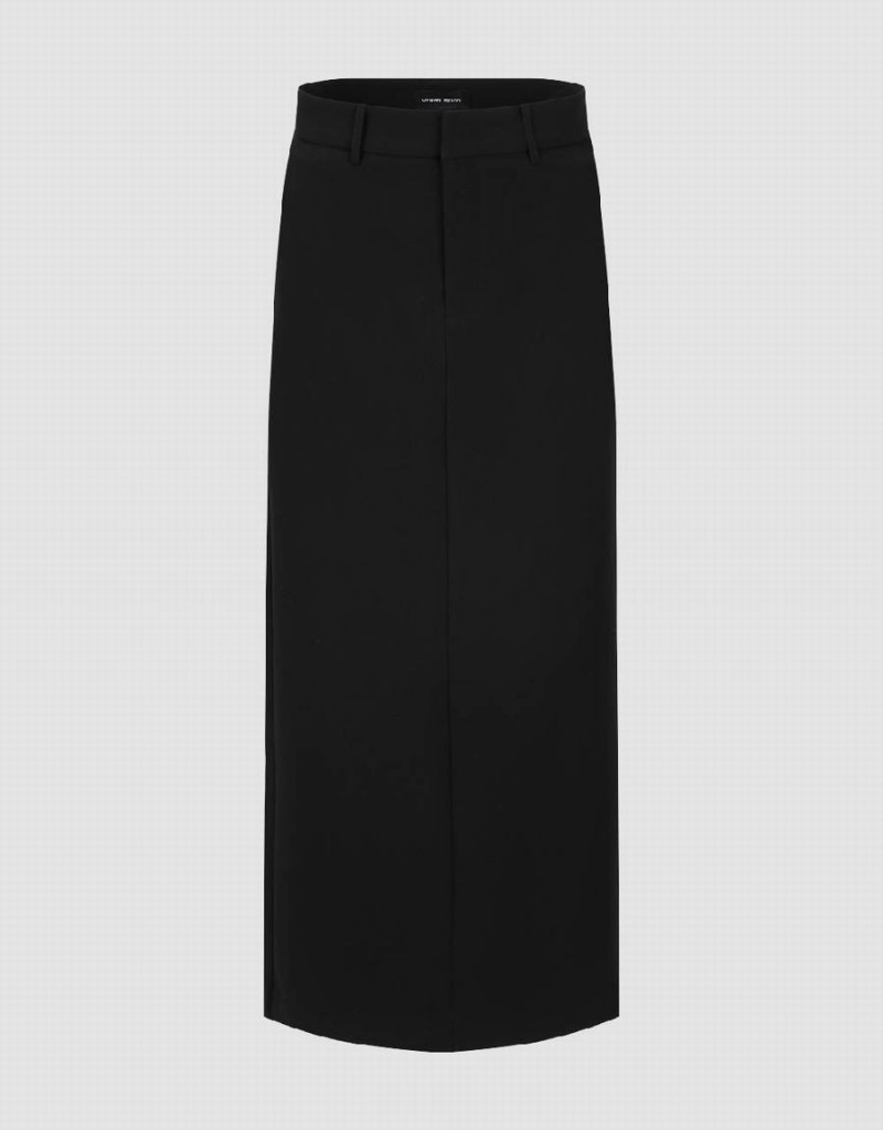 Urban Revivo Midi Straight Women\'s Skirts Black | NIN9043SM