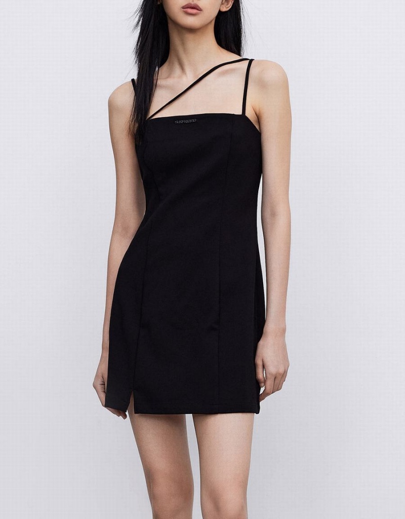 Urban Revivo Minimalistic Cami Mini Women's Dress Black | TCE8293WO