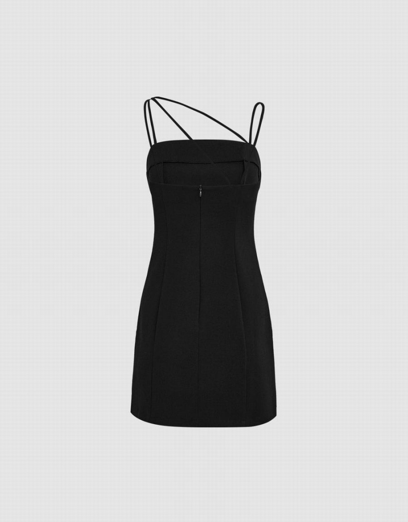 Urban Revivo Minimalistic Cami Mini Women's Dress Black | TCE8293WO