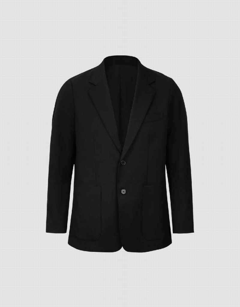 Urban Revivo Notch Lapel Tailored Men's Blazers Black | TWN3018LL