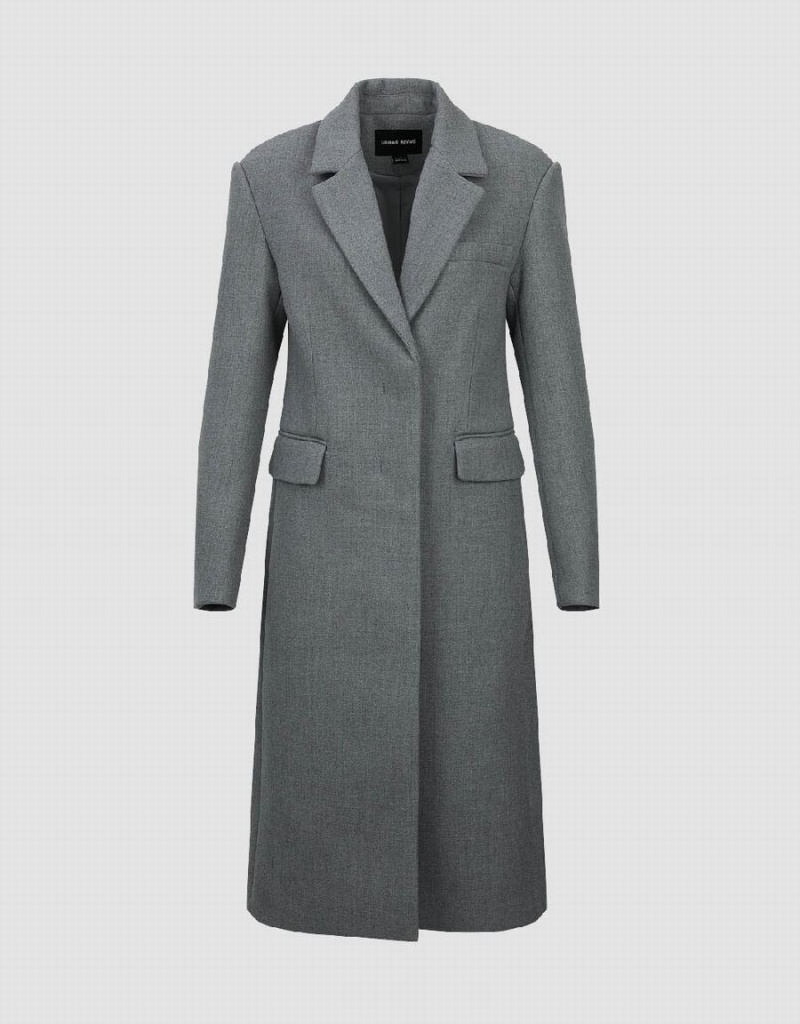 Urban Revivo Notch Lapel Women's Coats Grey | ODJ7336TS