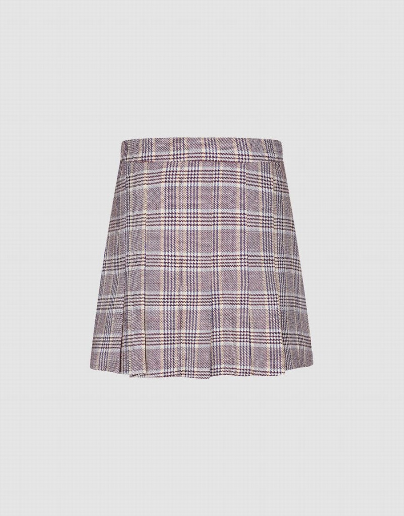 Urban Revivo Plaid Mini A-Line Women's Skirts Red | XCS510PZ