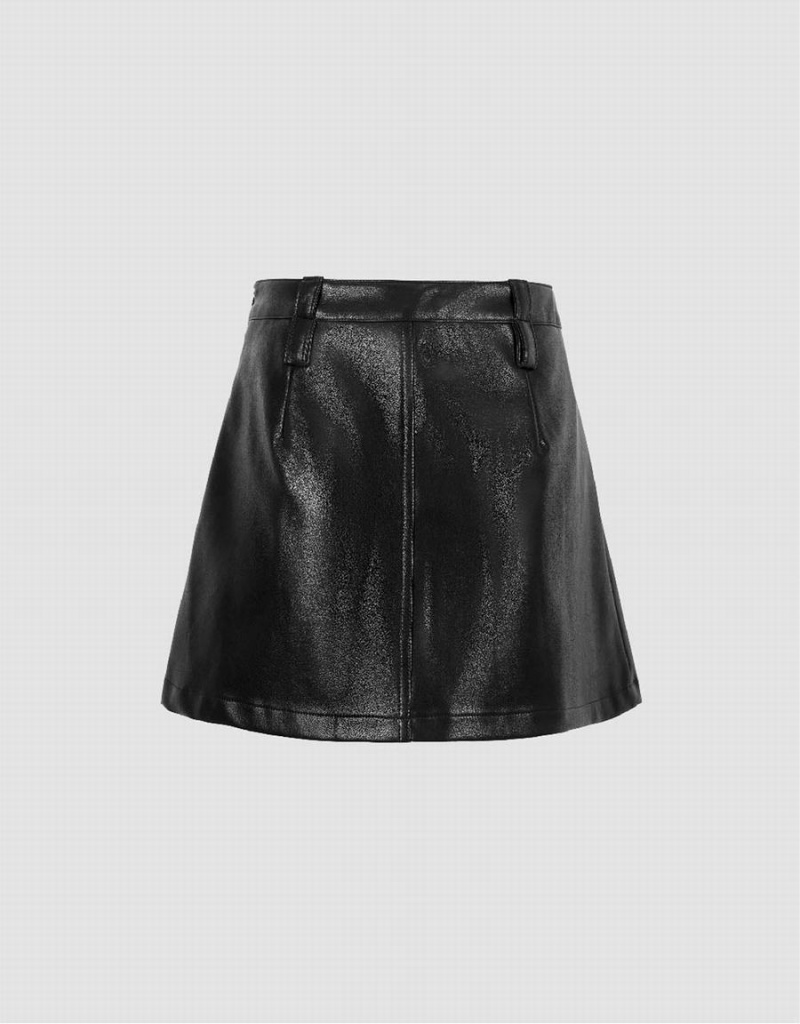 Urban Revivo Pleated Mini A-Line Women's Skirts Black | QXW7784EU