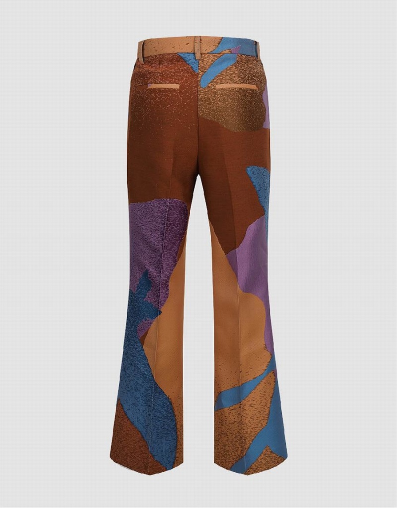 Urban Revivo Printed Flare Women's Pants Blue | VGA4161ZS