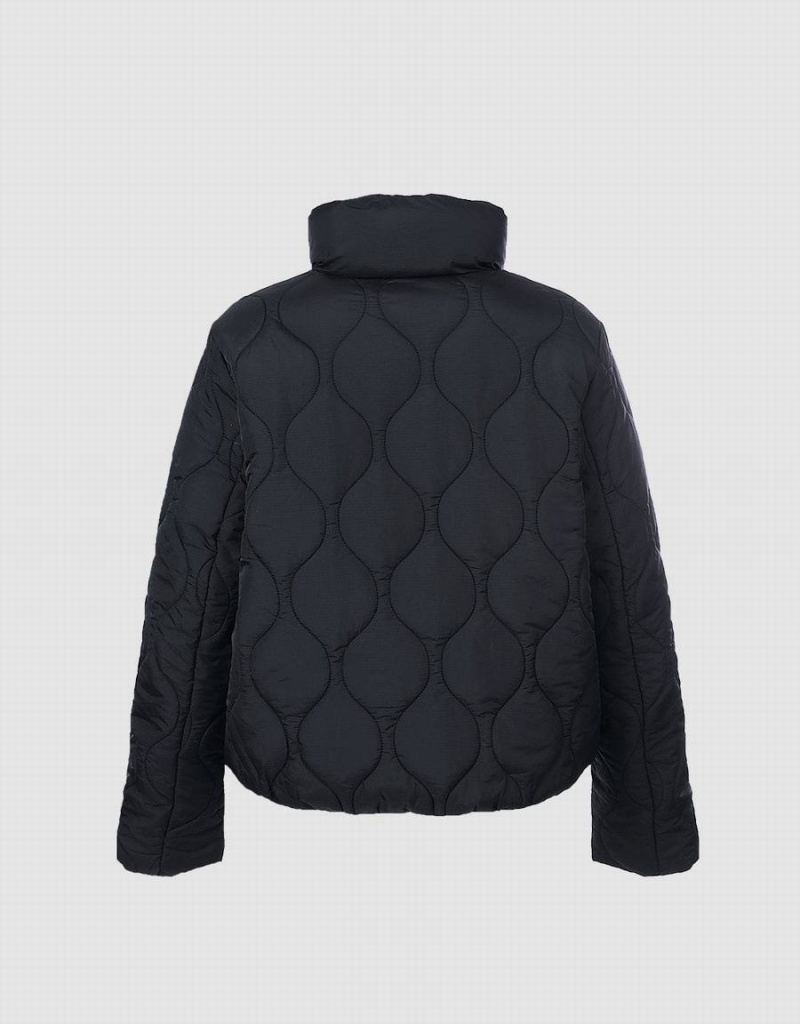 Urban Revivo Quilted Women's Puffer Jacket Black | PUJ1264FU