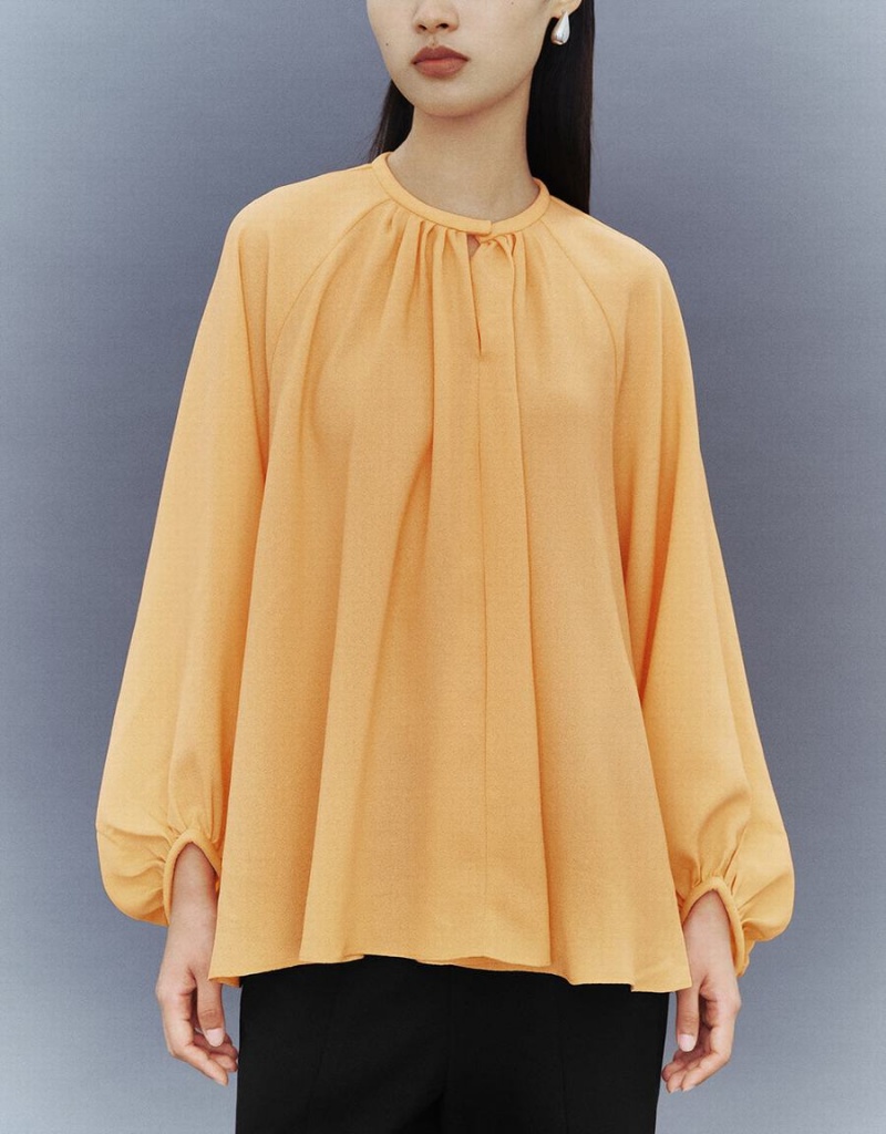 Urban Revivo Raglan Sleeve Crew Neck Overhead Women's Blouse Orange | OBE1680PQ