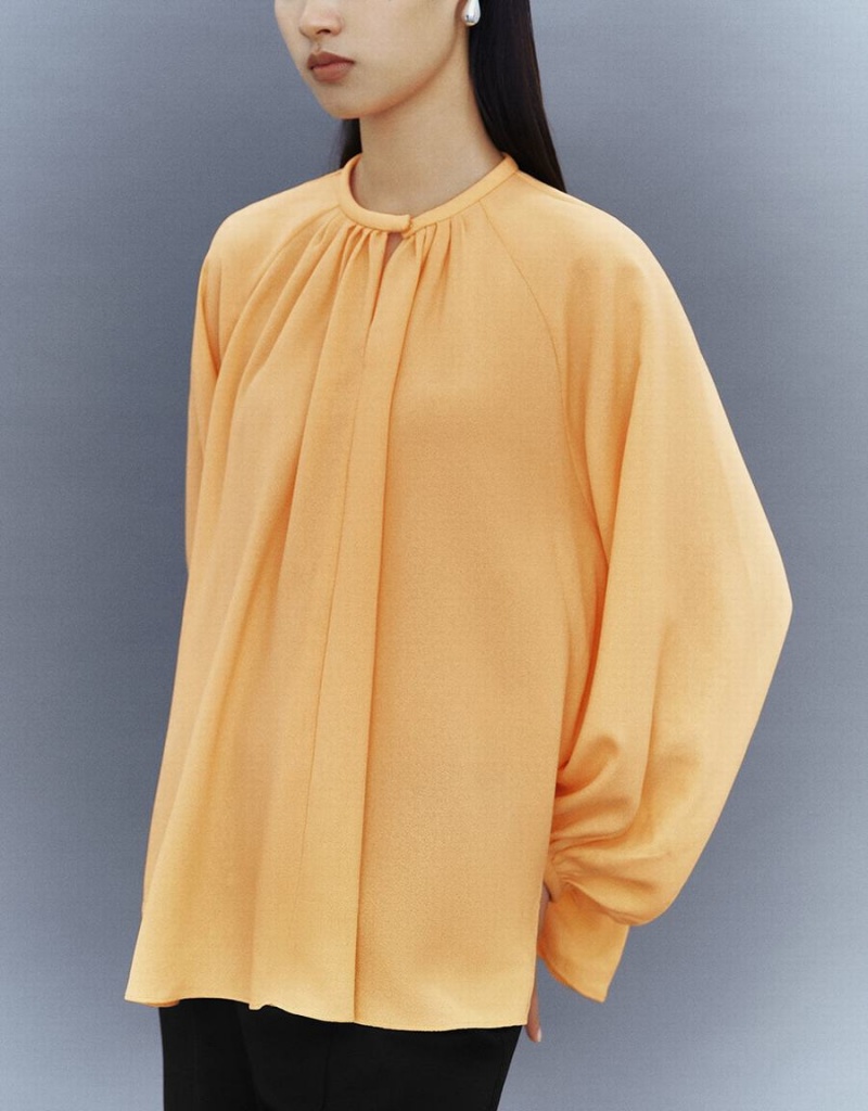 Urban Revivo Raglan Sleeve Crew Neck Overhead Women's Blouse Orange | OBE1680PQ