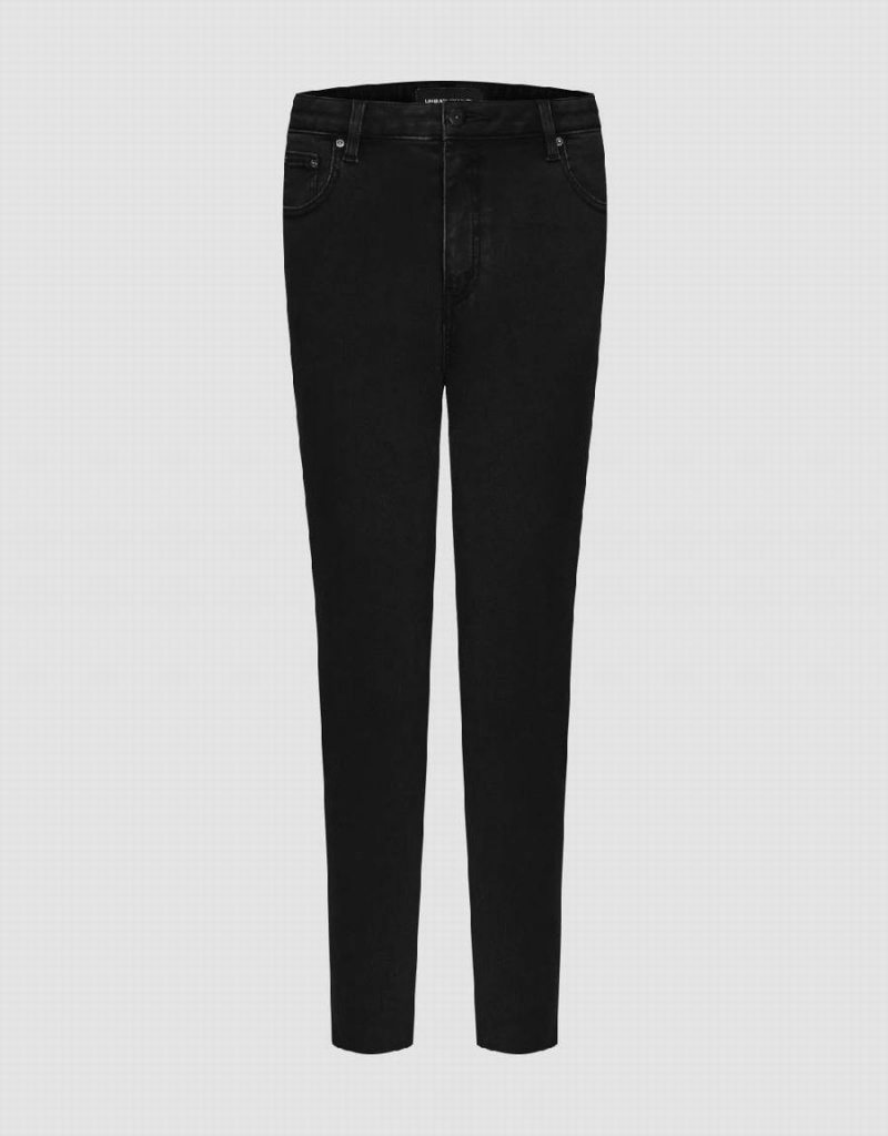 Urban Revivo Raw Hem Skinny Women\'s Jeans Black | KRQ9998WI