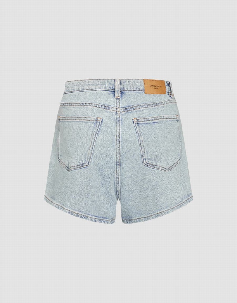 Urban Revivo Regular Denim Women's Shorts Blue | EWH3622JH