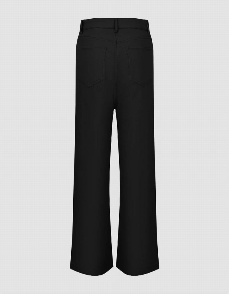 Urban Revivo Regular Flare Women's Pants Black | ENN147YC