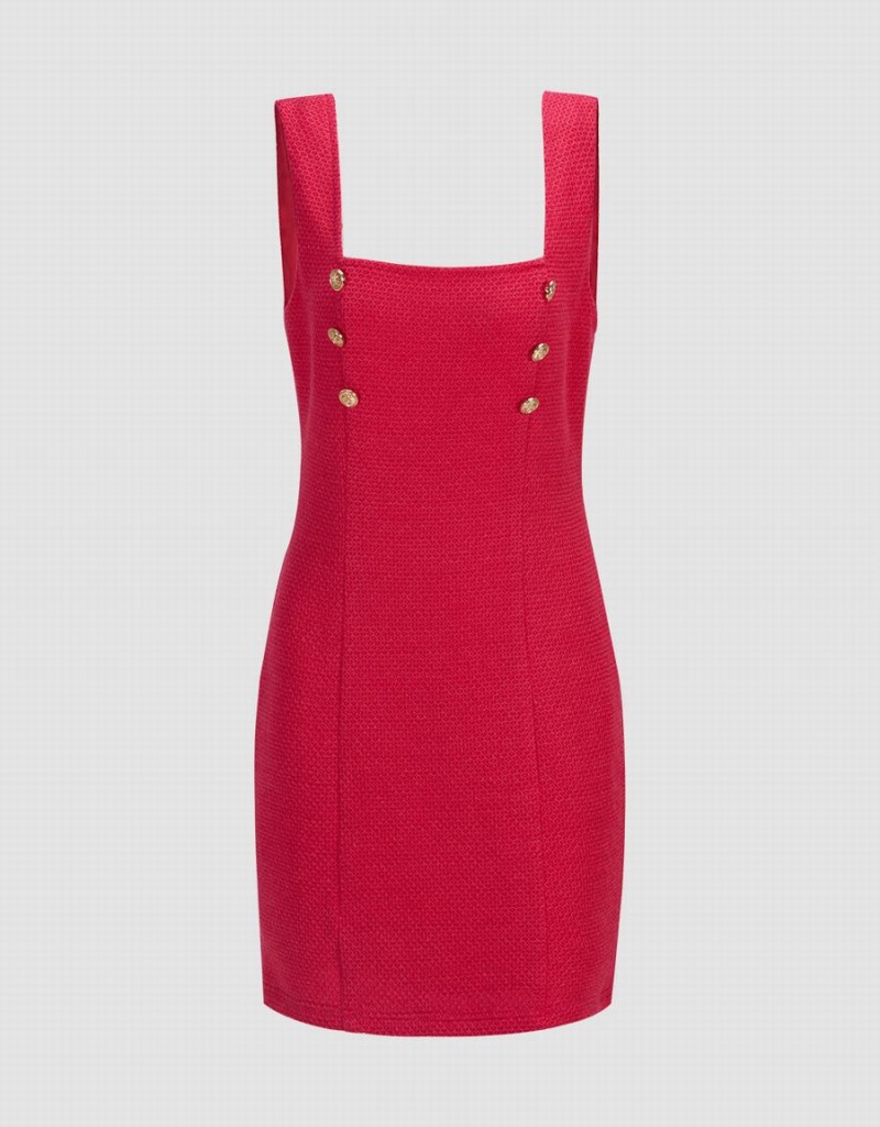 Urban Revivo Ribbed Knit Sleeveless Bodycon Women\'s Dress Red | SVK3176GG