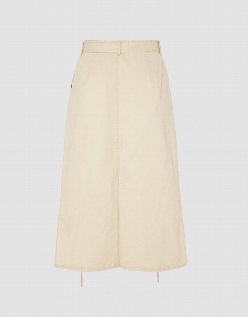 Urban Revivo Ruched A-Line Women's Skirts Light Khaki | AFY438KN