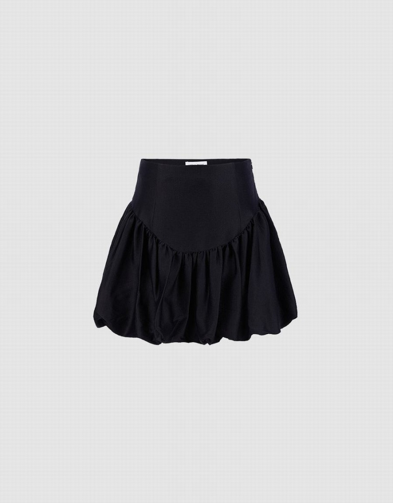 Urban Revivo Ruffle A-Line Women\'s Skirts Black | PMN9562FP