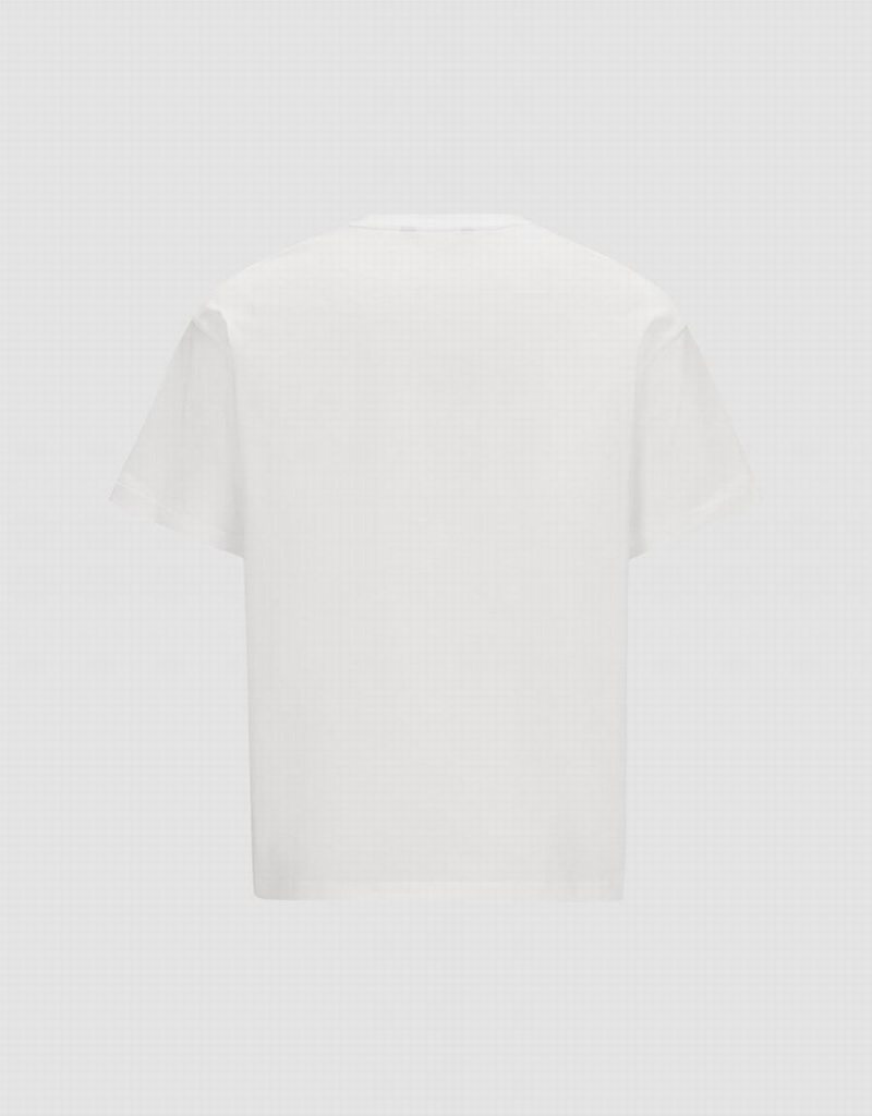 Urban Revivo Short Sleeve Straight Men's T Shirts White | LFN6295MD