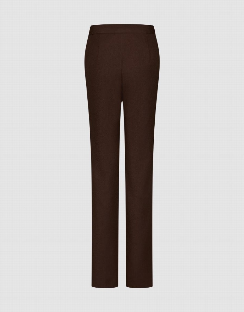 Urban Revivo Skinny Straight Women's Pants Brown | PEE8357NP